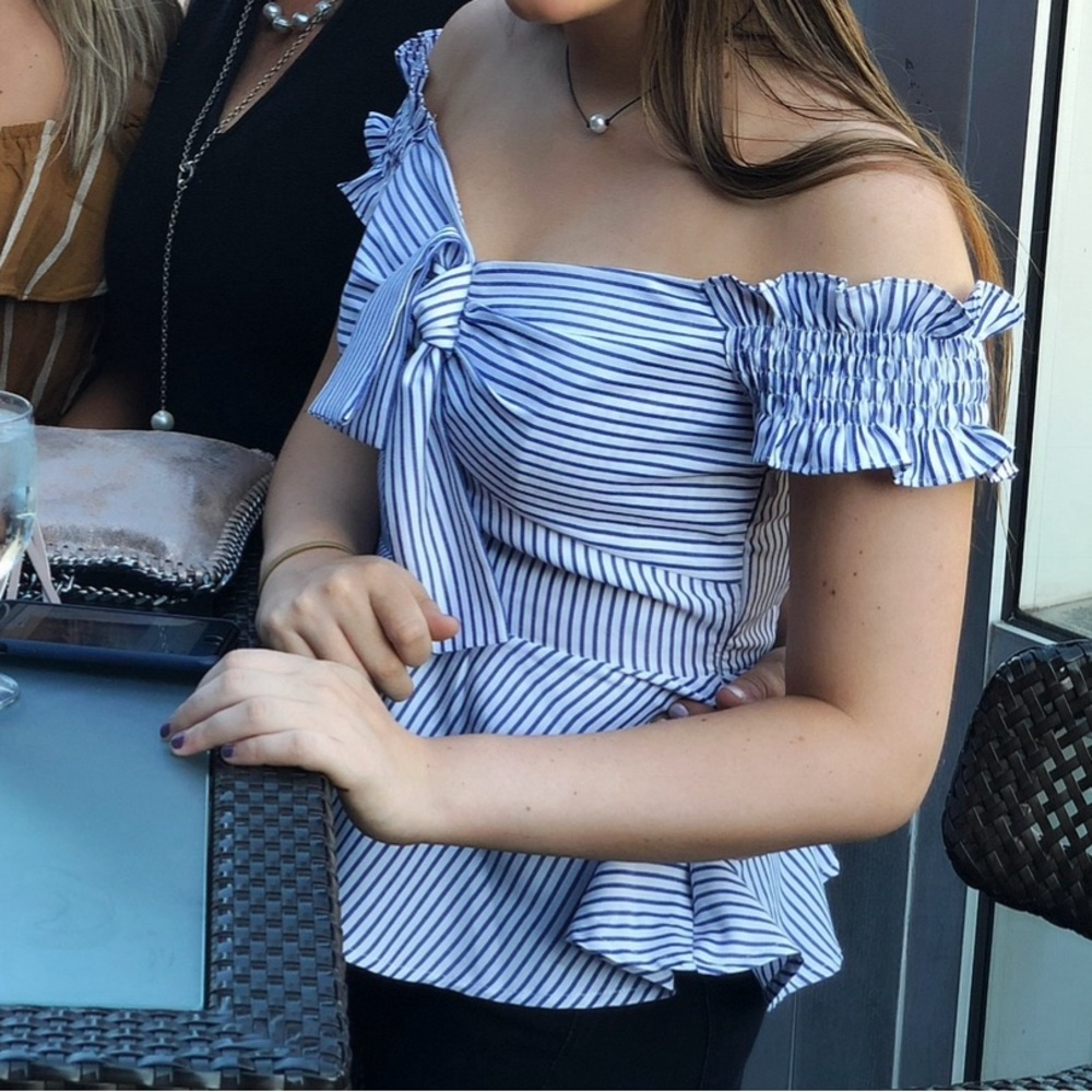 Lucy Paris Blue and White Striped Top